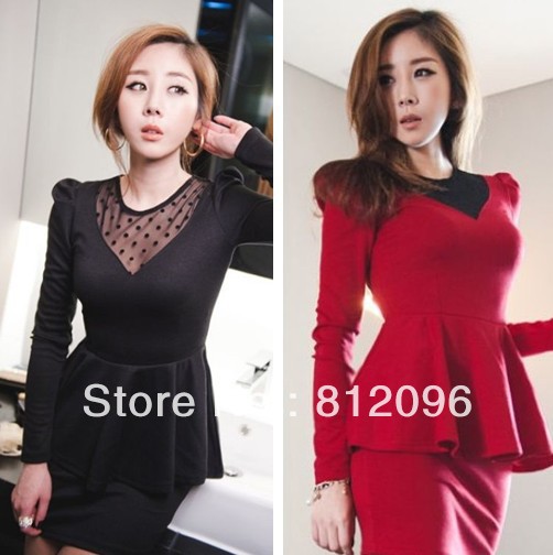 2013 new Promotions hot trendy cozy fashion women clothes casual sexy dress Gauze stitching sexy dress