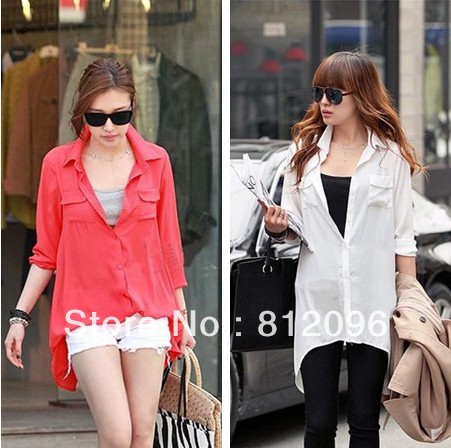 2013 new Promotions hot trendy cozy women blouse shirts jacket T-shirt Fashion Korean loose chiffon blouse