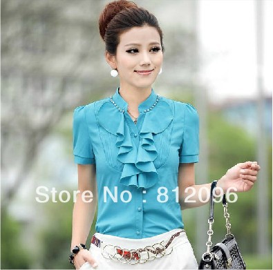 2013 new Promotions hot trendy cozy women blouse shirts jacket T-shirt Fashion Korean Slim chiffon code Beautiful collar