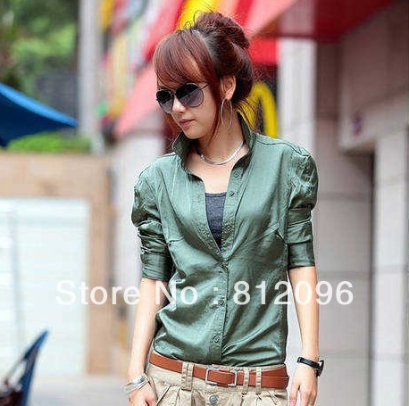 2013 new Promotions hot trendy cozy women blouse shirts jacket T-shirt Fashion Slim-type cardigan lapel solid color