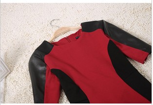 2013 new pu leather sleeves fight package hip skirt