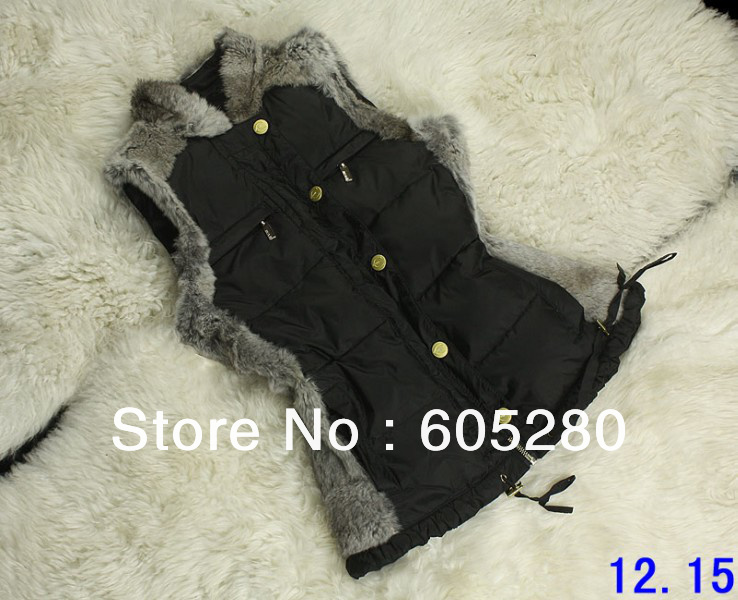 2013  new rabbit hair edge LiLing down ma3 jia3 vest