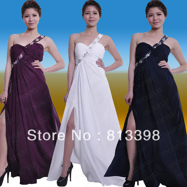 2013 NEW Sales Promotion Ladies' Women's  Evening Dress Women's Floral One Shoulder Slit Evening Dresses LF023