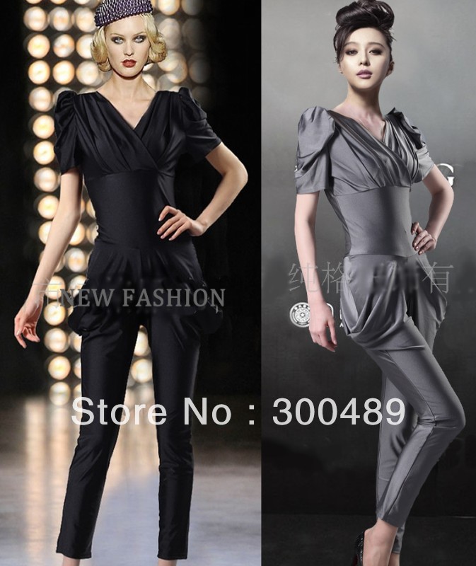2013 new sexy elegant fashion Knitted cotton couture vintage Siamese trousers Jumpsuits