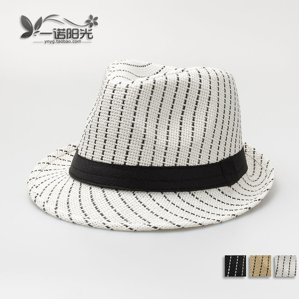 2013 New Slanting stripe jazz fedoras hat male women's general british style hat fashion small fedoras Free shipping