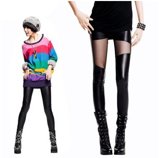 2013 new Spring black leather Pants Sexy Leggings Tights For Women