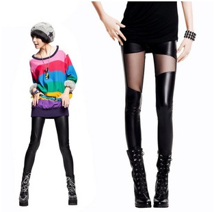2013 new Spring black leather Pants Sexy Leggings Tights For Women