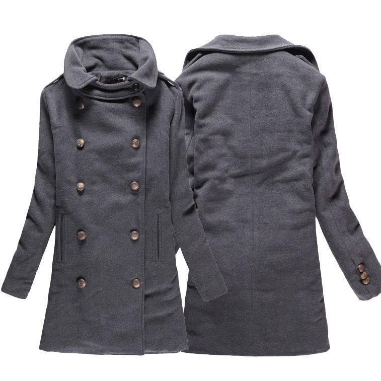 2013 New spring fashion women trench coat jackets for women wool coat outdoor overcoat Gray Navy free shipping A257