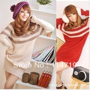 2013 NEW Spring Hot-selling Fashion women's Ladies Clothing Korean pineapple needle stripe basic sweater knitwear Free Shipping