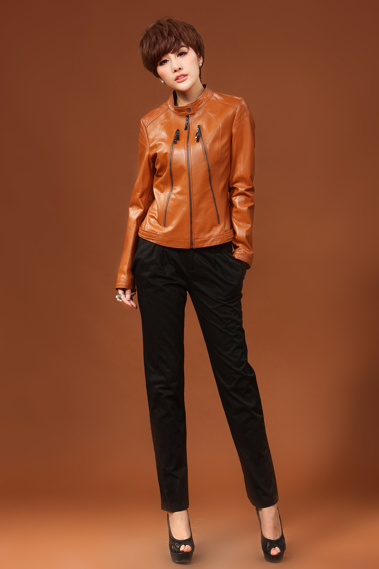 2013 new spring models sheep skin leather leather women jacket