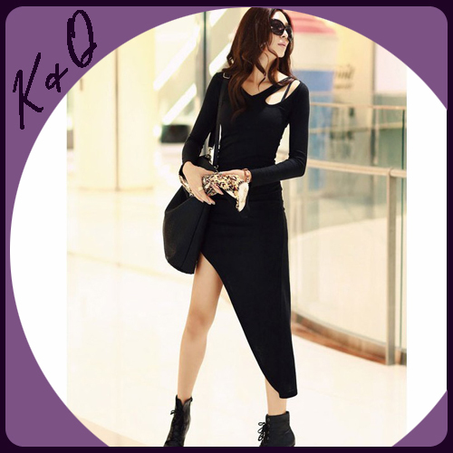 2013 new spring sexy casual black dress with soft fabric free size