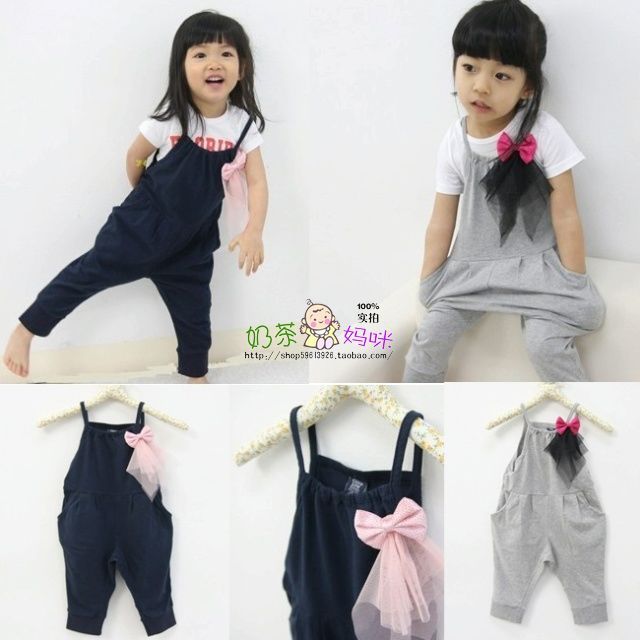 2013  new style children's clothing spring girl jumpsuit kid's bib pant girl sharem pants