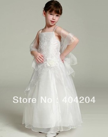 2013 New Style Free Shipping Organza  Ankle-Length  Flower Girl Dresses Custom All  Size(U7Q9S4O4)