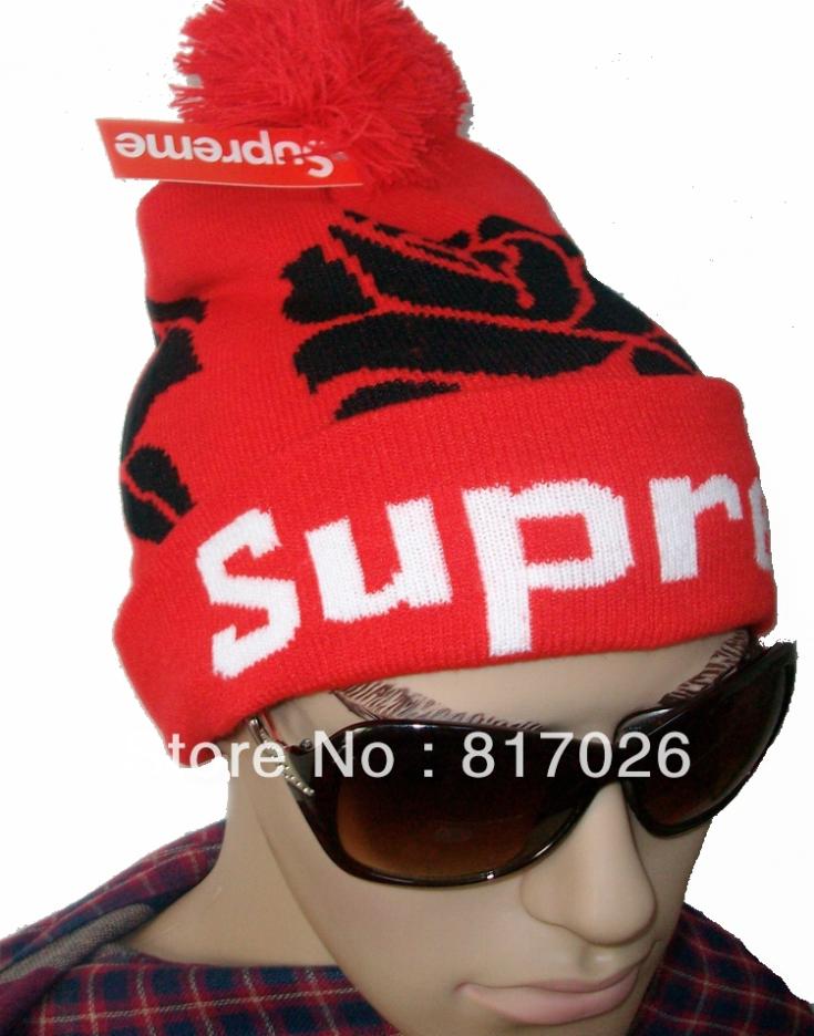 2013 New Style, Free Shipping, Rose Beanie, Skiing Warm Beanie, Cool Skullies, Black, Purple, Blue, Red, Gray, Yellow 6 colors