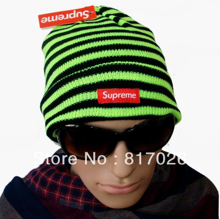 2013 New Style, Free Shipping, Stripe Beanie, Skiing Warm Beanie, Cool Skullies, White, Blue, Red, Green, Brown 5 colors