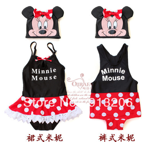 2013 New style Girls 2 piece swimsuits Minnie Mouse Baby Swimwear,Kid Swimsuit,Girl Bikini,Children Clothing/Costume