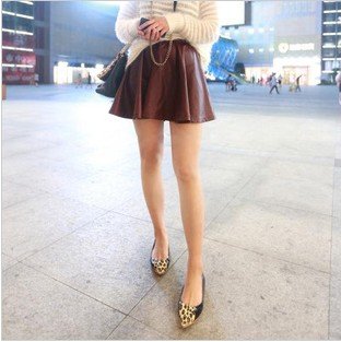 2013 new style women Leather skirt  mini leather skirts Flouncing skirt free shipping