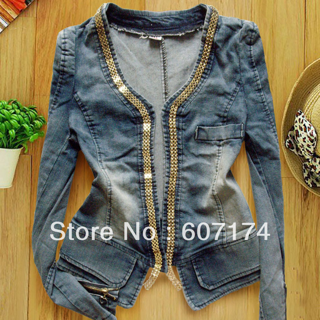 2013 New Style Women's autumn and winter denim Jeans Jacket ladies long-sleeve short jacket&outwear Top sell!!!