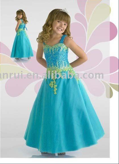 2013 new stytle A-line Square Draped Girl's Applique Pageant Dress