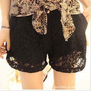 2013 new Summer Black  Fashion Lace Sexy Shorts For Women