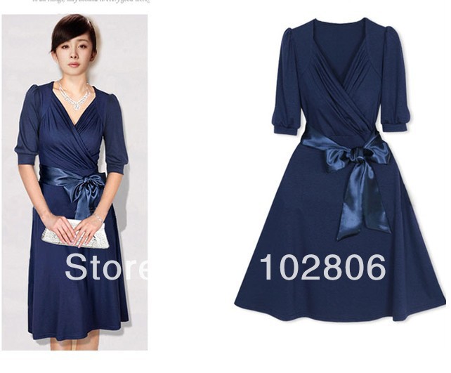 2013 new summer dress large size dresses ladies women fat S-XL ( Drop Shipping Support )