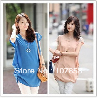 2013 New Summer Fashion Short-sleeved chiffon shirt Maternity T-shirt Maternity shirts Pregnant women wear Maternity Tops #M409