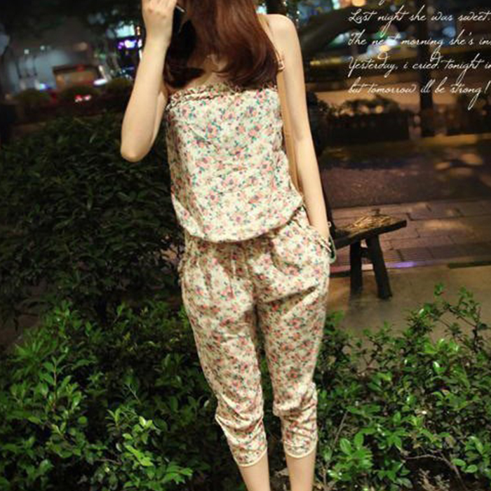 2013 New Summer Women Jumpsuit chiffon tube top Lady's Pants  Free Shipping