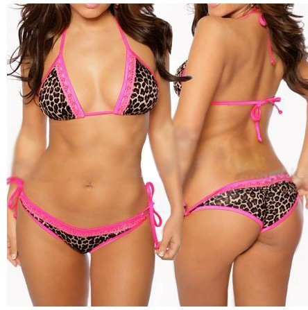 2013 New Swim Wear Reese single tier leopard print red laciness savager sexy bikini sexy bikini