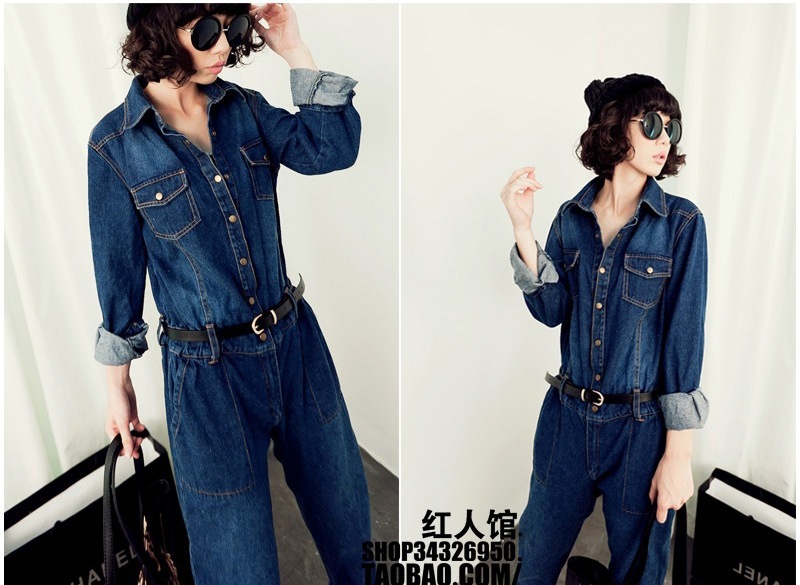 2013 New Trends! Sexy Denim Ooveralls Women BIB Jumpsuit With Jacket and pants Zipper Slim