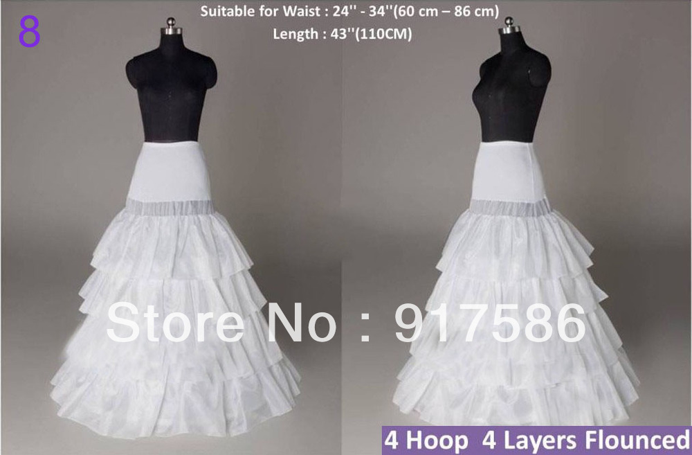 2013 New  white Wedding Gown Train Petticoat Crinoline Underskirt 4-Layers
