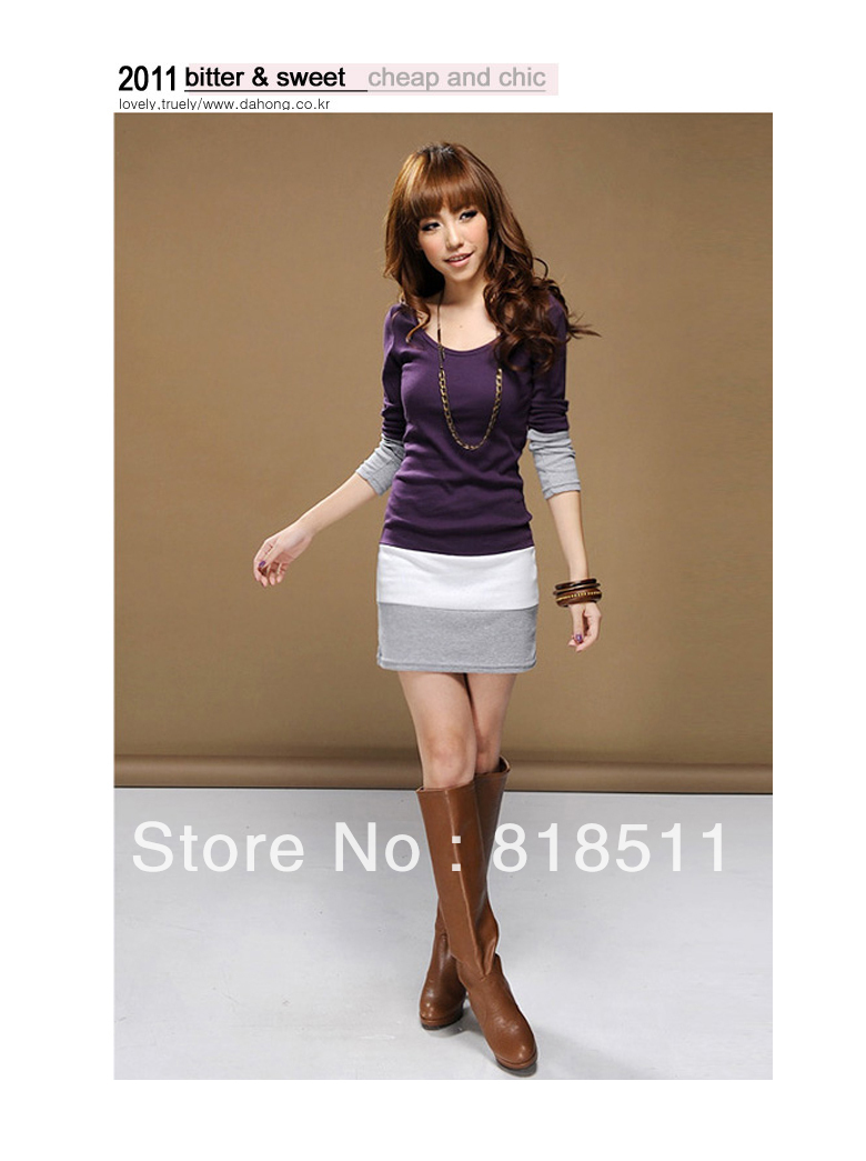 2013 new women clothing together sweet dress long sleeve T-shirt