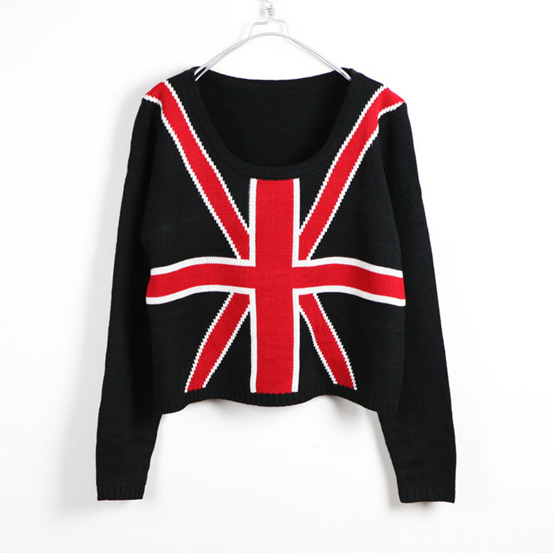 2013 NEW Women's Knit Cardigan Sweater Jumper Dress Jacket Union Jack British UK Flag Knitwear Blazer Thin Coat Free Shipping