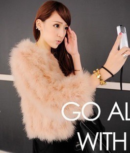2013 new Women's slim thickening long-sleeve solid color ostrich plush fur coat female elegant