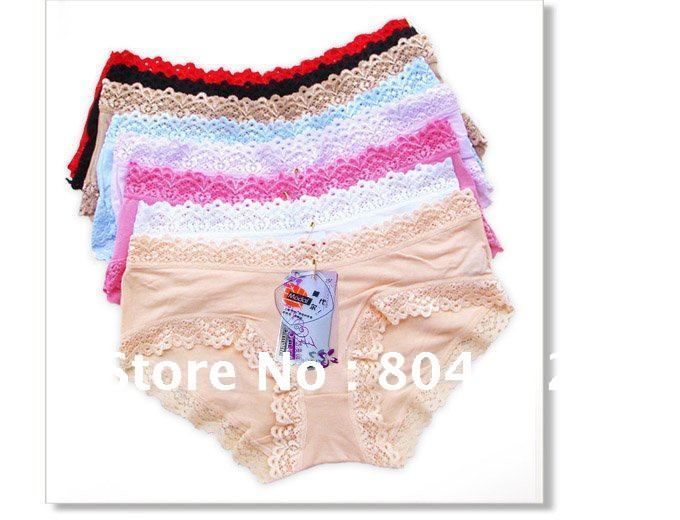 2013 NEW women's transparent underweary, Various colors Mondal lace and cotton panties Good quality briefs A-26