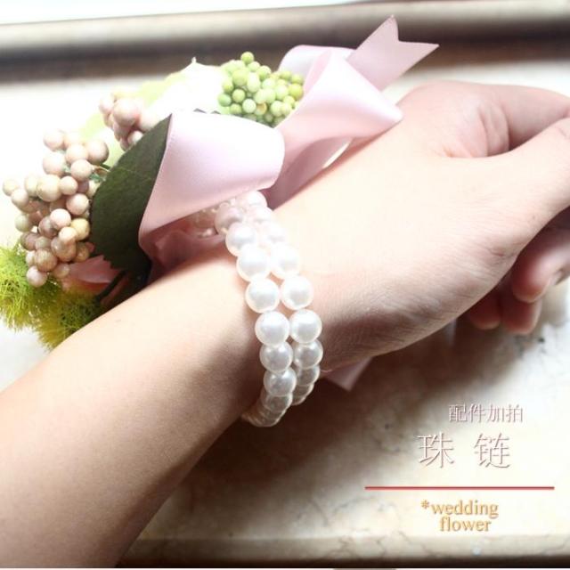 2013 New    wrist  flower beads Wrist Flower in Wedding Decoration corsage wristlets
