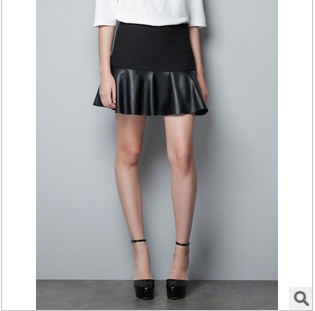 2013 New Year  fashion sexy  women linated mini leather skirt skirt itself skirt autumn and winter skirt 8589