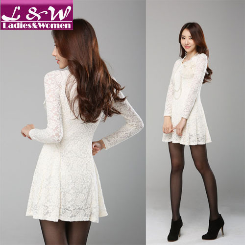 2013 New Year Fashion Women Sexy Long Sleeve Casual Lace Dress Ladies Spring&Summer Knitted Punk ASOS Dresses Free Shipping12038
