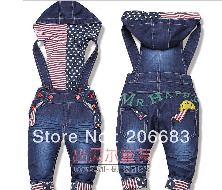 2013 Newest Design!! Baby Boys/Girls Overall Jeans Long Trousers Fashion Kids pants High quality baby wear