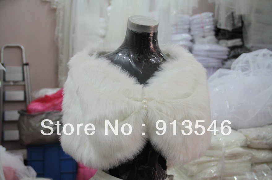 2013 Newest Design BW-1 Free Size Ivory Pearl Bridal Wraps