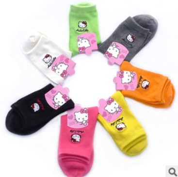 2013 newest style 2013 spring hello kitty pattern lady socks , women socks , ladies' sock,hello kitty socks