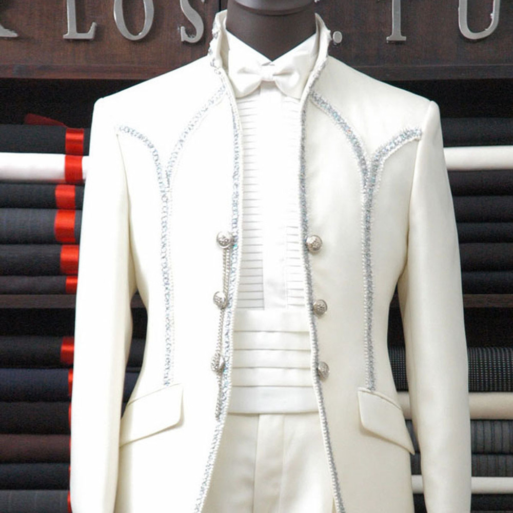 2013 newly designed Best quality white Complete  Bridegroom Wedding Prom Suits/Groom Tuxedos (jacket+pants+tie)