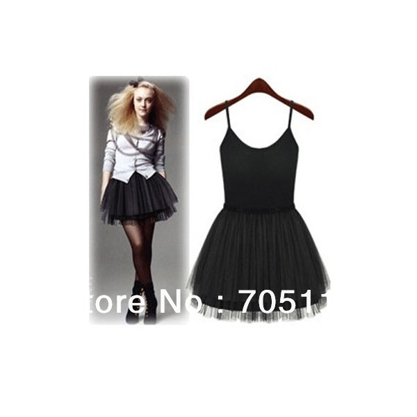 2013 Newly Lady Sweet Dress Joker  Tutu Cute Skirt with Shoulder-straps Adjusted Dress Free Shipping