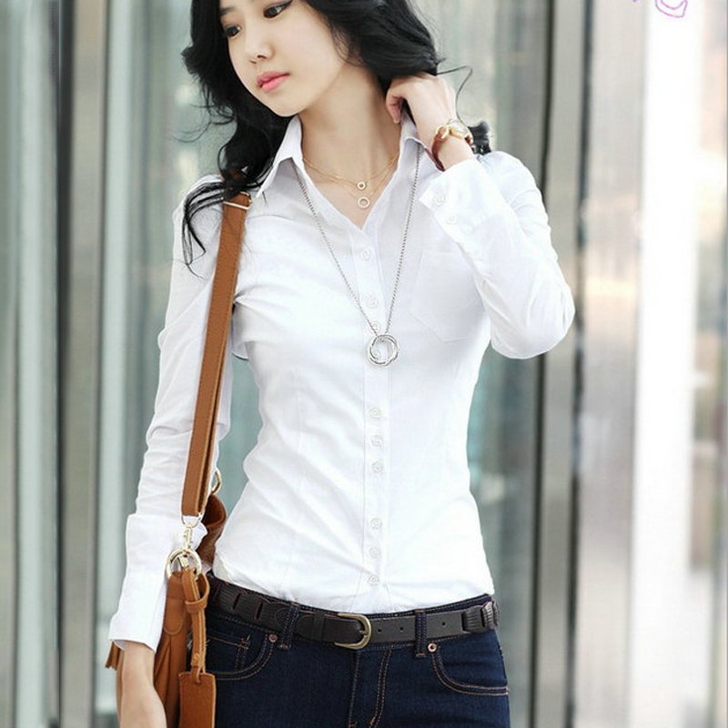 2013 news spring female business career shirt with long sleeves fashion shirt / blouse the top [s] for the women XXL S093