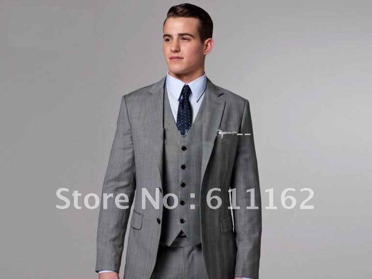 2013 Noble notch Lapel Wedding Bridegroom/Groomsman Best man Suit (Jacket+Pants+Vest) ok:890