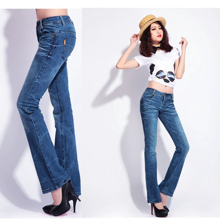 2013 NZ11 Fashion Women bootcut jeans new blue Free shipping mid-rised women's pants
