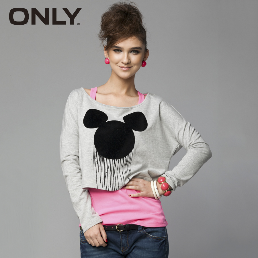 2013 Only2013 spring twinset MICKEY print women's t-shirt t powder 113102004110 M-I-X