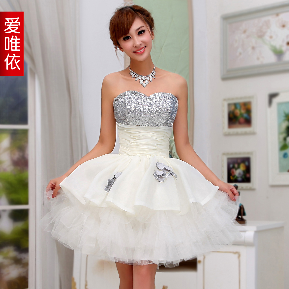 2013 paillette lace sweet princess fashion bride and bridesmaids dress formal