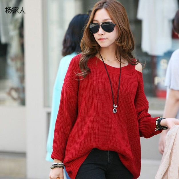 2013 personality strapless knitted sweater loose plus size knitted outerwear sweater