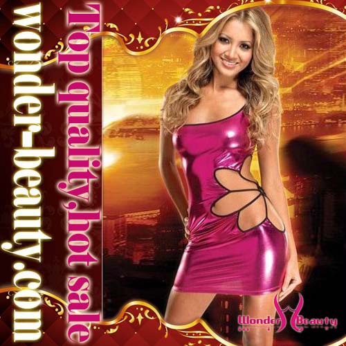 2013 Pink sexy leather clubwear free shipping