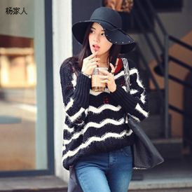 2013 plus size mm wave batwing sleeve knitted cutout top fashionable casual sweater
